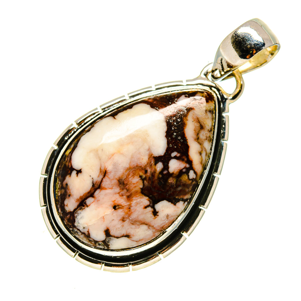 Sterling silver oval pendant with peanut wood jasper stone and top loop bail