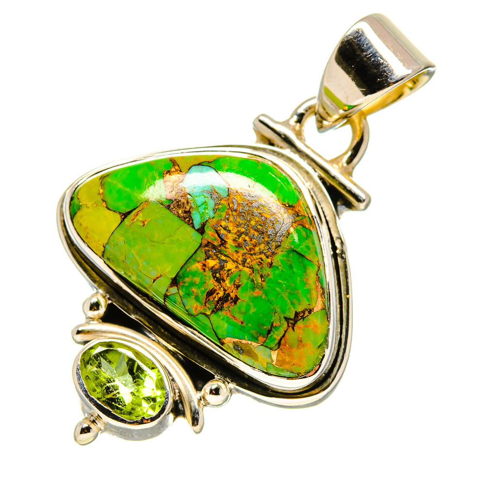 Green Copper Composite Turquoise Pendants handcrafted by Ana Silver Co - PD755740