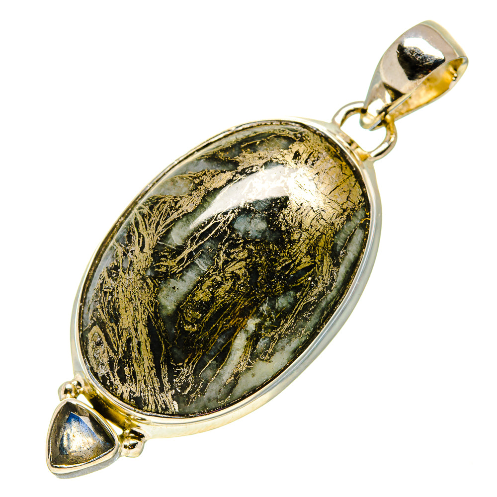 Pyrite Agate Pendants handcrafted by Ana Silver Co - PD755798