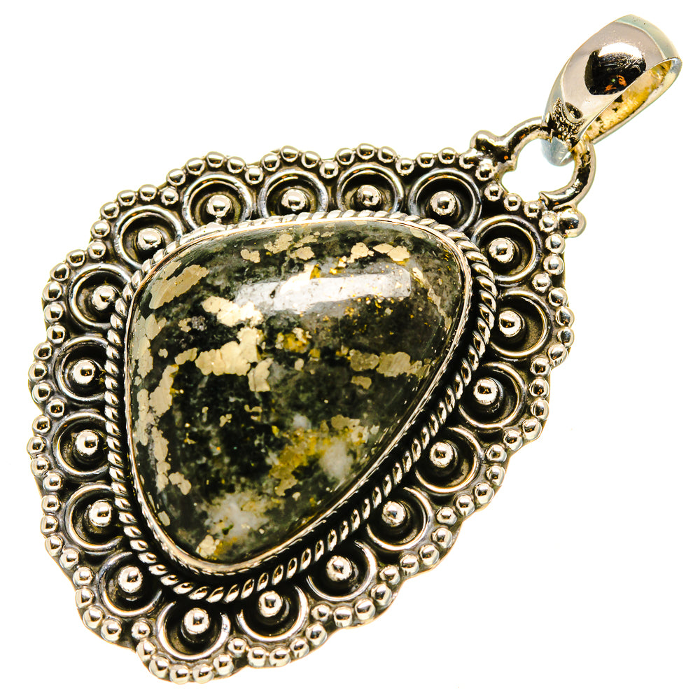 Pyrite Agate Pendants handcrafted by Ana Silver Co - PD755808