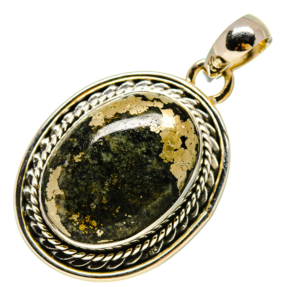 Pyrite Agate Pendants handcrafted by Ana Silver Co - PD755845