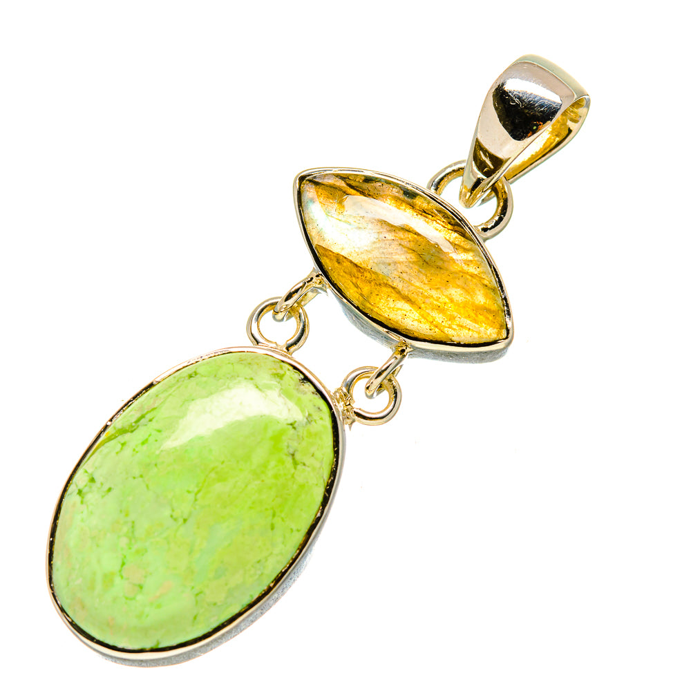 Lemon Chrysoprase Pendants handcrafted by Ana Silver Co - PD755871