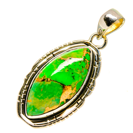 Green Copper Composite Turquoise Pendants handcrafted by Ana Silver Co - PD755881