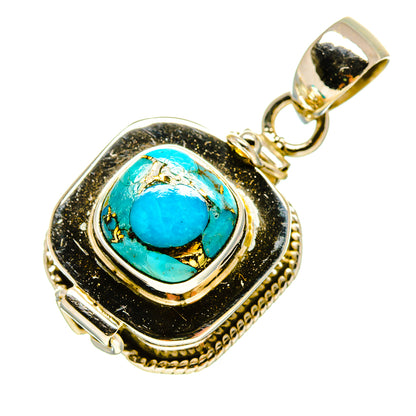 Blue Copper Composite Turquoise Pendants handcrafted by Ana Silver Co - PD755889