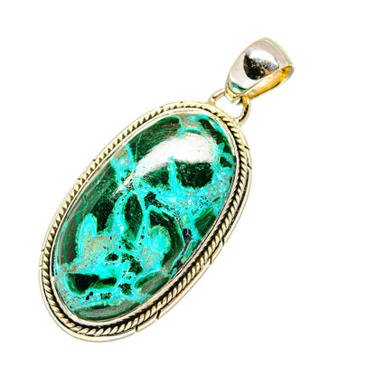Malachite In Chrysocolla Pendants handcrafted by Ana Silver Co - PD7559