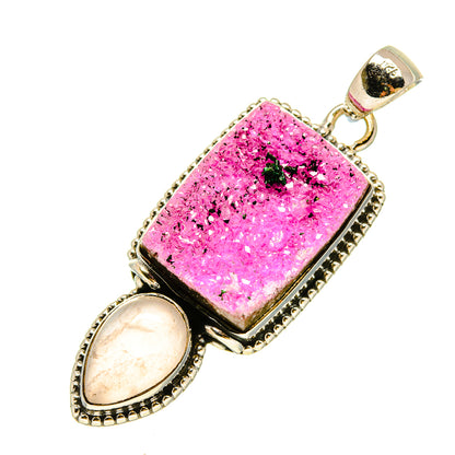 Cobalto Calcite Druzy Pendants handcrafted by Ana Silver Co - PD755915