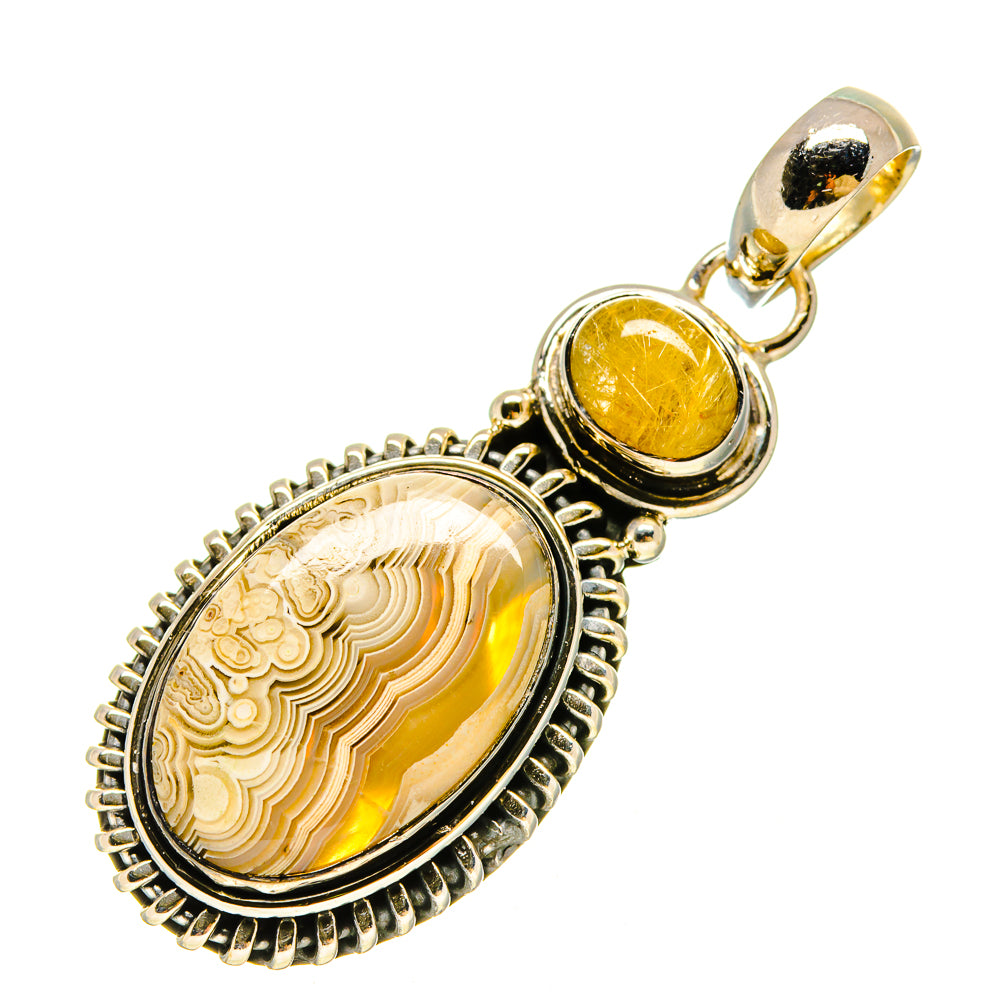Laguna Lace Agate Pendants handcrafted by Ana Silver Co - PD755923