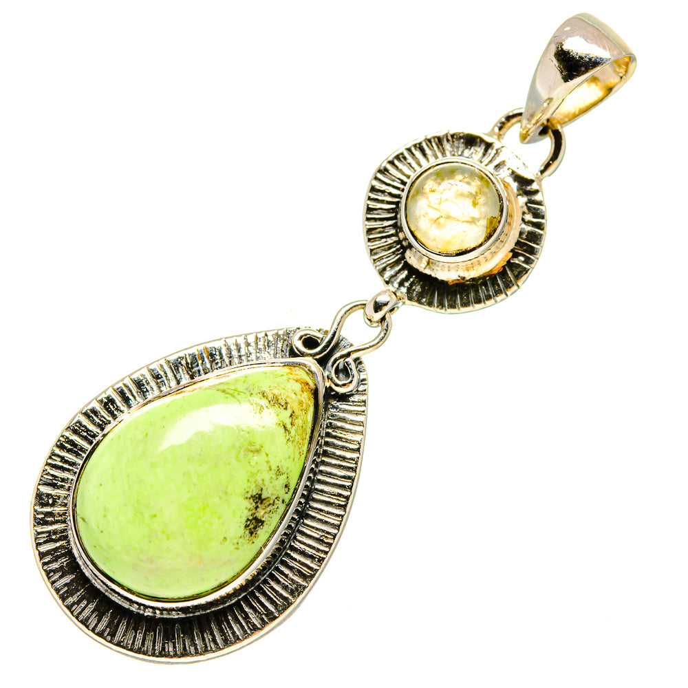 Lemon Chrysoprase Pendants handcrafted by Ana Silver Co - PD755936