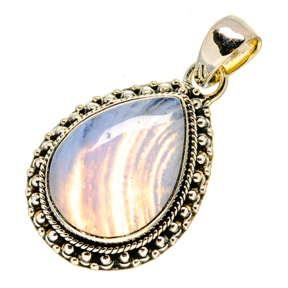 Blue Lace Agate Pendants handcrafted by Ana Silver Co - PD755964