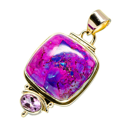 Purple Copper Composite Turquoise Pendants handcrafted by Ana Silver Co - PD756086