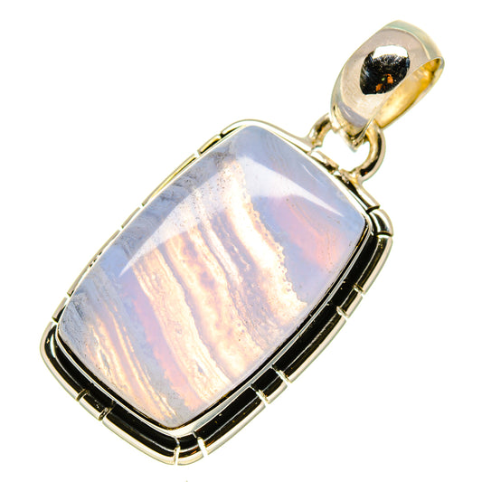 Blue Lace Agate Pendants handcrafted by Ana Silver Co - PD756198