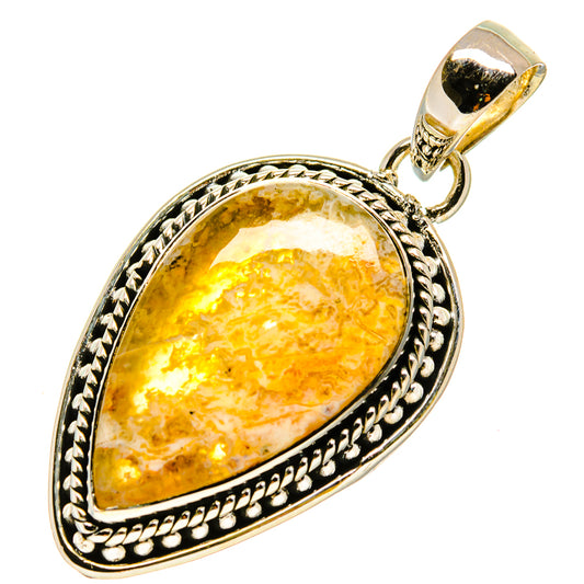 Plume Agate Pendants handcrafted by Ana Silver Co - PD756222