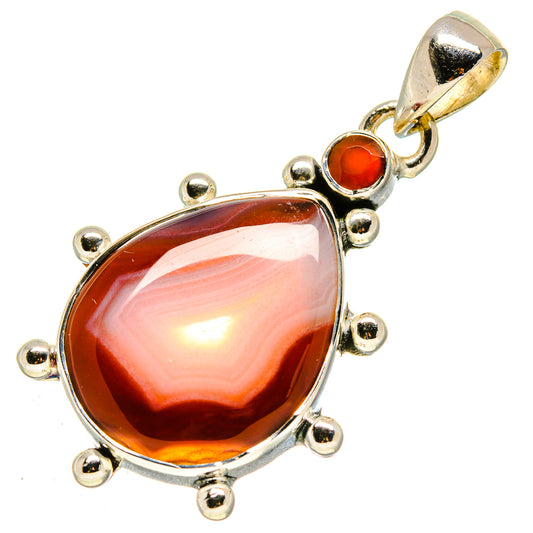 Red Botswana Agate Pendants handcrafted by Ana Silver Co - PD756226