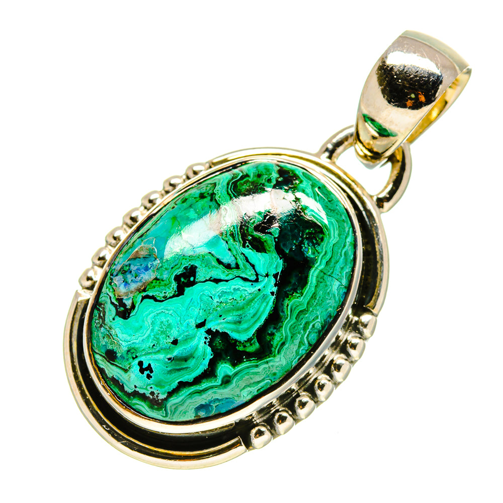 Malachite In Chrysocolla Pendants handcrafted by Ana Silver Co - PD756257