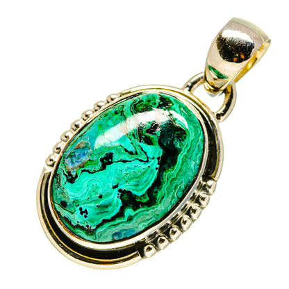 Malachite In Chrysocolla Pendants handcrafted by Ana Silver Co - PD756257