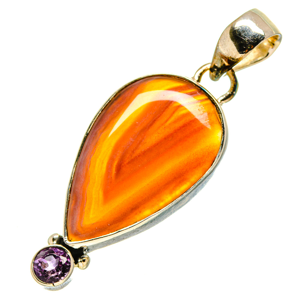 Orange Botswana Agate Pendants handcrafted by Ana Silver Co - PD756264