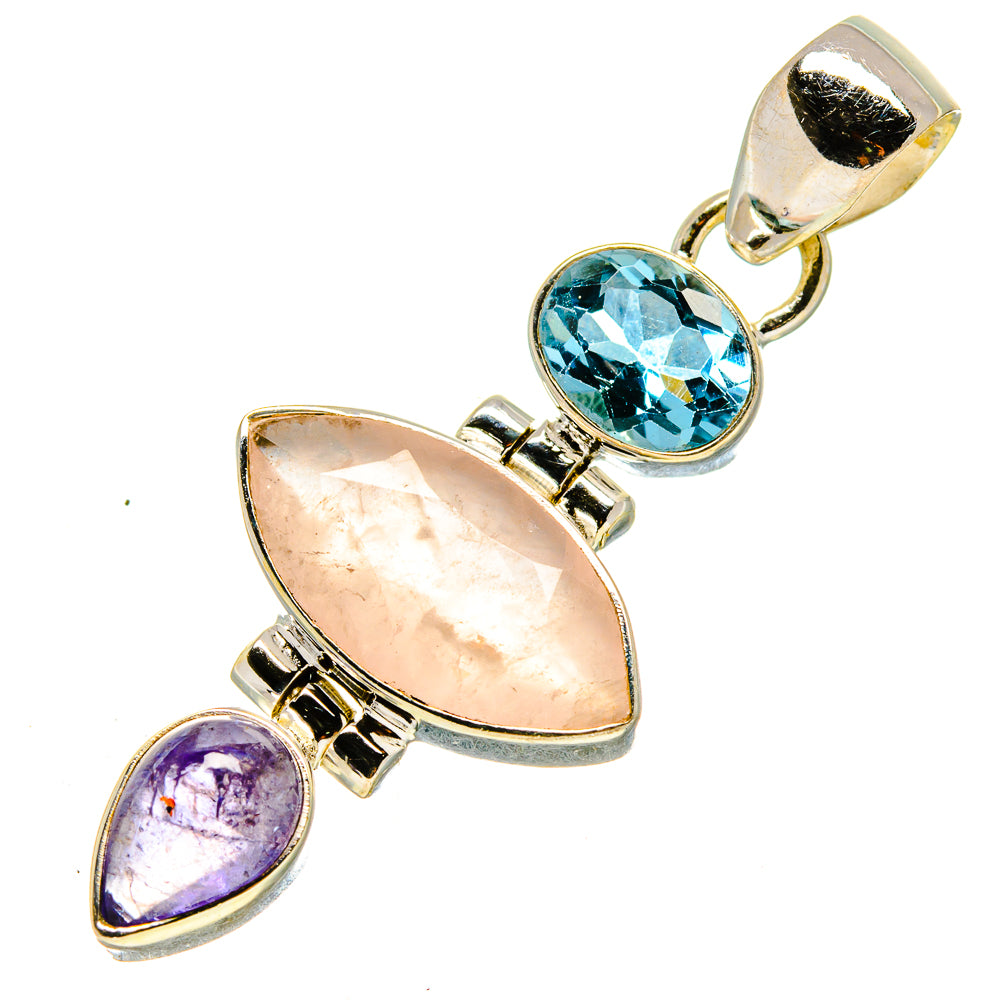 Rose Quartz Pendants handcrafted by Ana Silver Co - PD756316