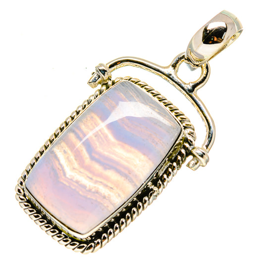 Blue Lace Agate Pendants handcrafted by Ana Silver Co - PD756384