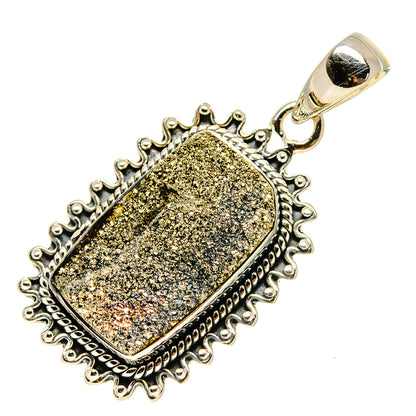 Spectro Pyrite Druzy Pendants handcrafted by Ana Silver Co - PD756405