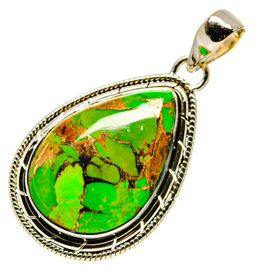 Green Copper Composite Turquoise Pendants handcrafted by Ana Silver Co - PD756414