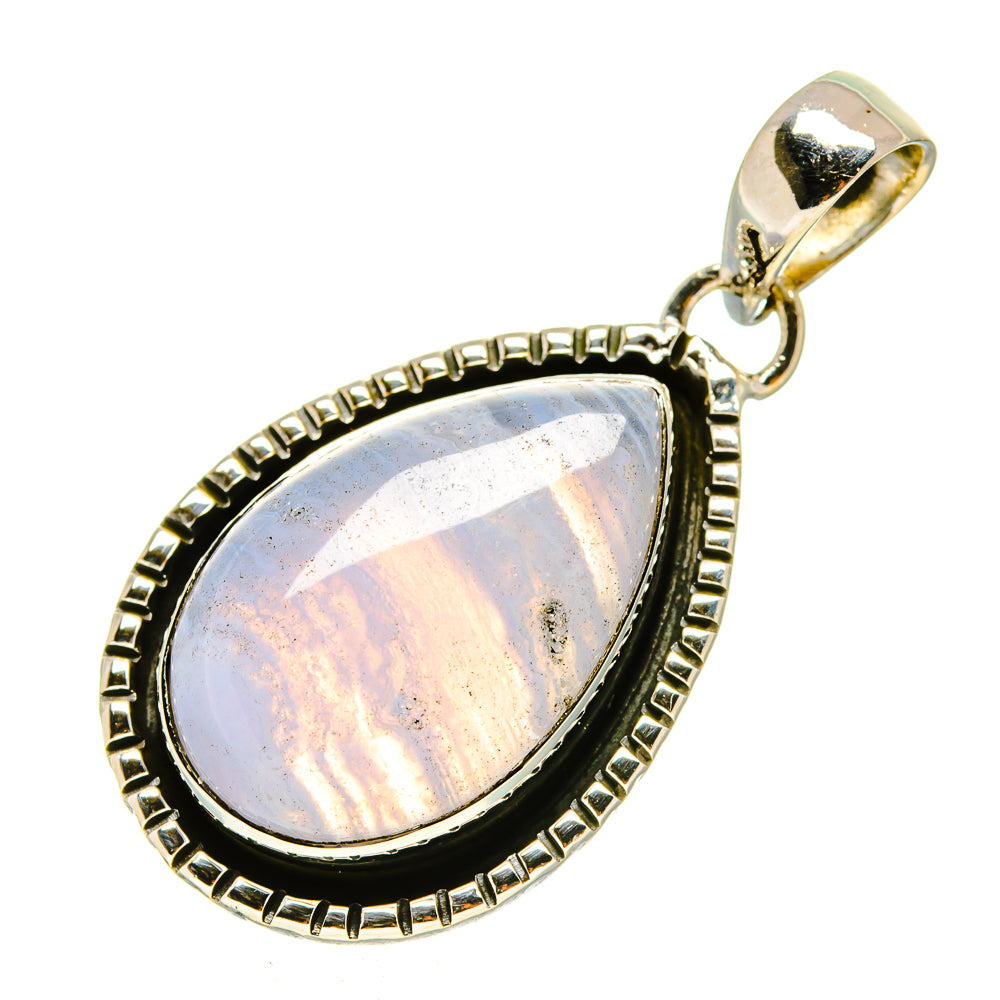 Blue Lace Agate Pendants handcrafted by Ana Silver Co - PD756507