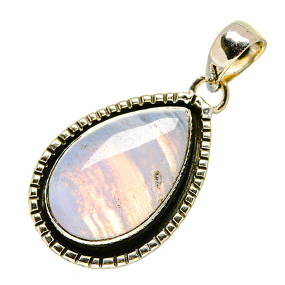 Blue Lace Agate Pendants handcrafted by Ana Silver Co - PD756507