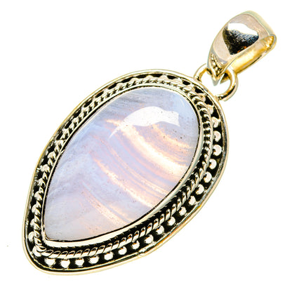 Blue Lace Agate Pendants handcrafted by Ana Silver Co - PD756511