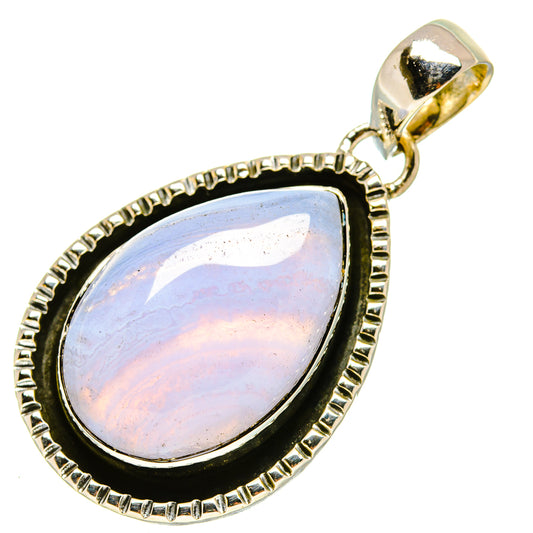 Blue Lace Agate Pendants handcrafted by Ana Silver Co - PD756517