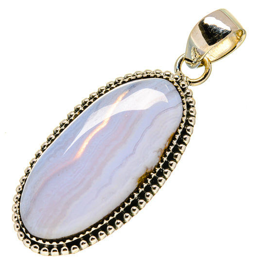 Blue Lace Agate Pendants handcrafted by Ana Silver Co - PD756536