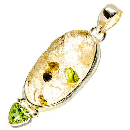Green Tourmaline In Quartz Pendants handcrafted by Ana Silver Co - PD756562