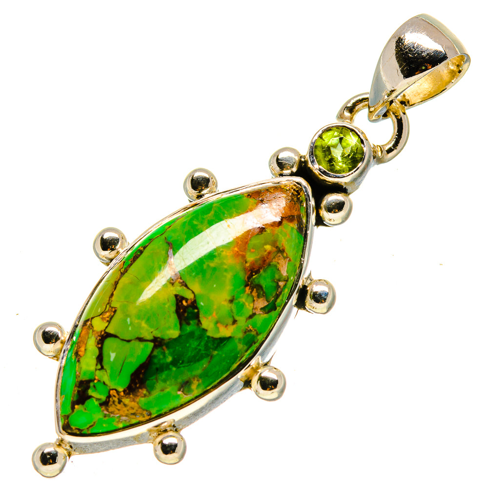 Green Copper Composite Turquoise Pendants handcrafted by Ana Silver Co - PD756567
