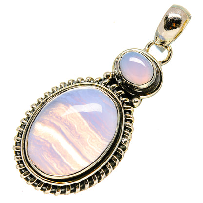 Blue Lace Agate Pendants handcrafted by Ana Silver Co - PD756580