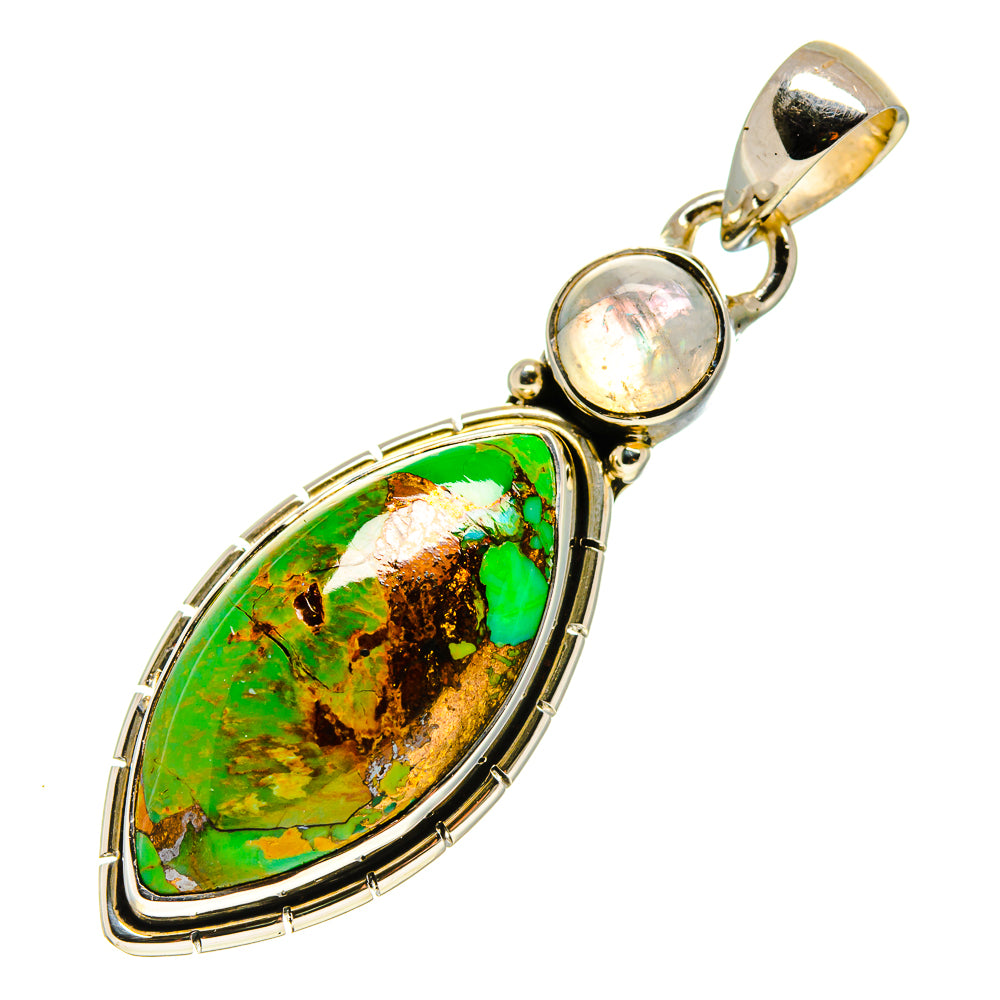 Green Copper Composite Turquoise Pendants handcrafted by Ana Silver Co - PD756603