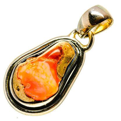 Mexican Fire Opal Pendants handcrafted by Ana Silver Co - PD756617