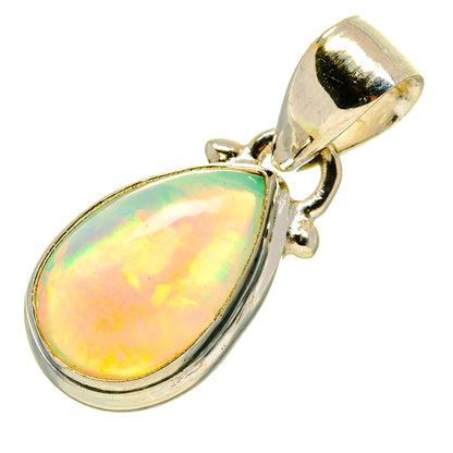 Sterling silver opal pendant with teardrop opal cabochon and polished bail