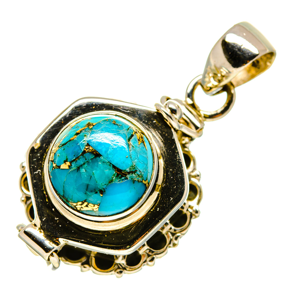 Blue Copper Composite Turquoise Pendants handcrafted by Ana Silver Co - PD756625