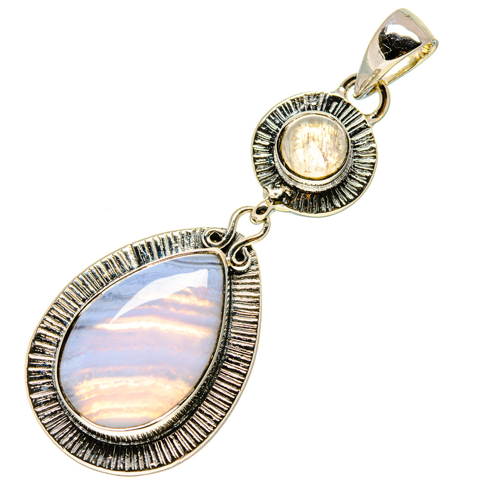 Blue Lace Agate Pendants handcrafted by Ana Silver Co - PD756660