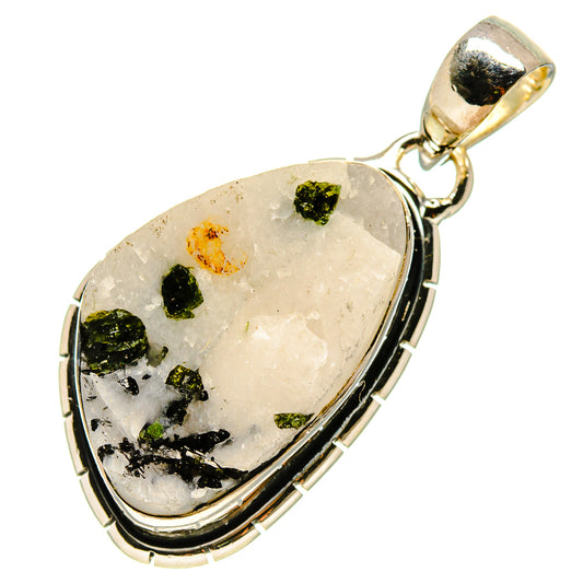 Green Tourmaline In Quartz Pendants handcrafted by Ana Silver Co - PD756666