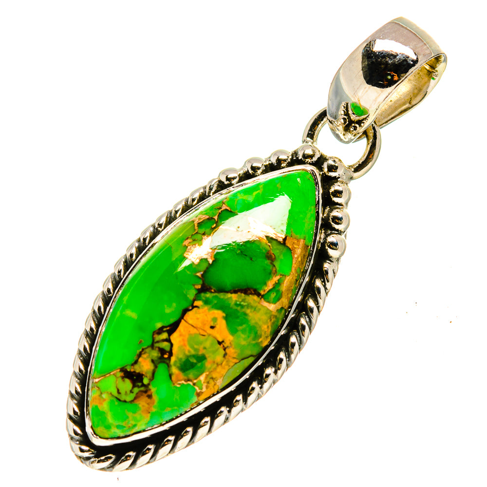 Green Copper Composite Turquoise Pendants handcrafted by Ana Silver Co - PD756675