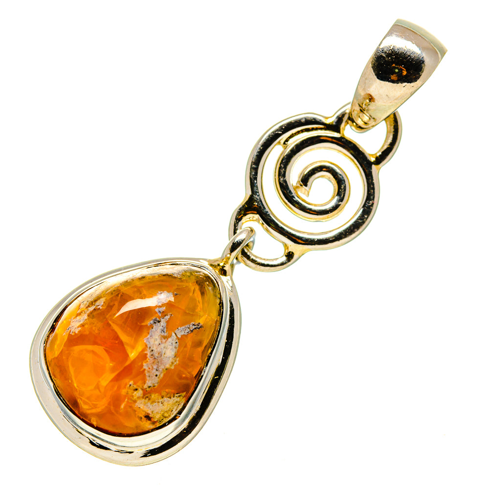 Mexican Fire Opal Pendants handcrafted by Ana Silver Co - PD756799