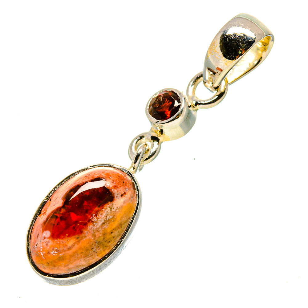 Mexican Fire Opal Pendants handcrafted by Ana Silver Co - PD756848