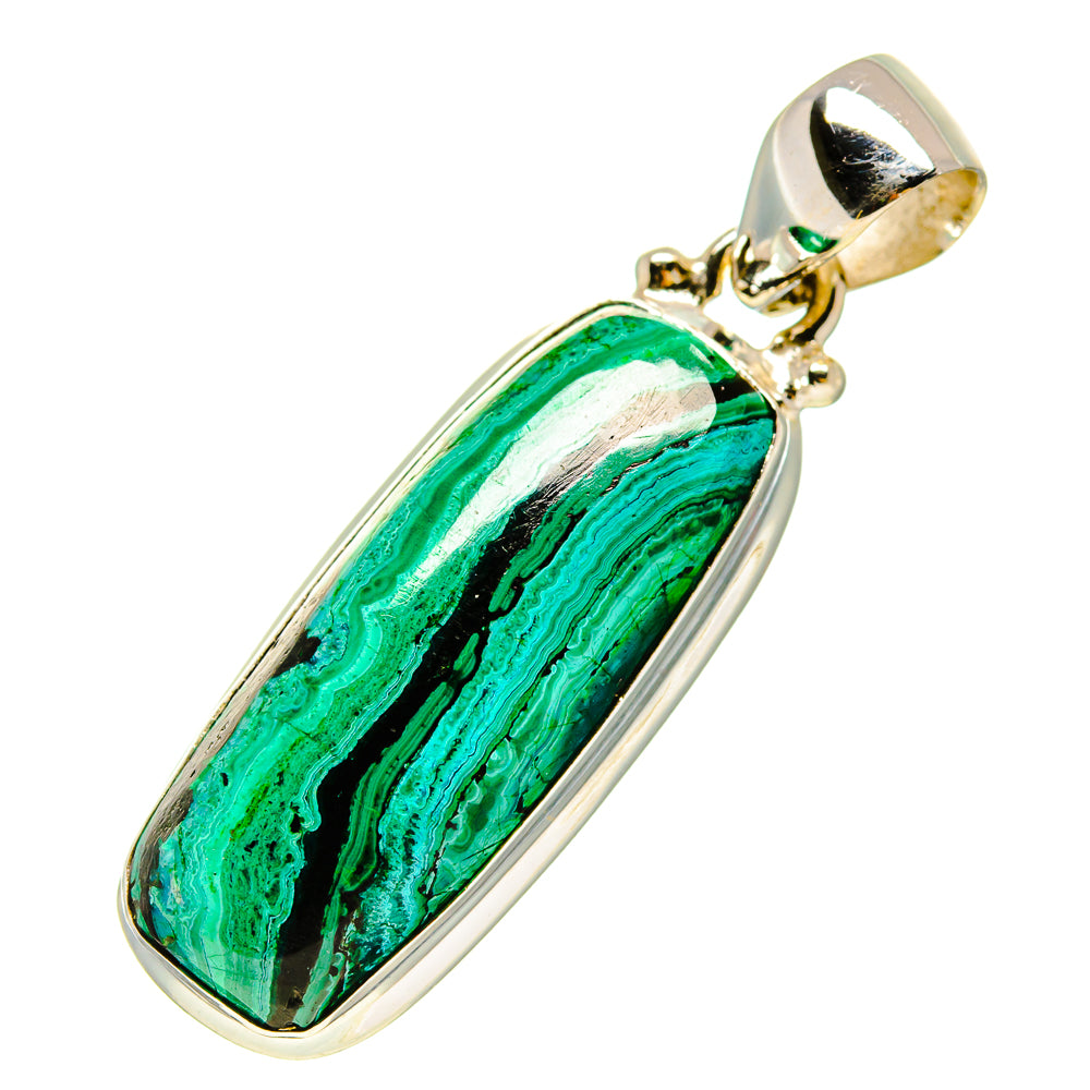 Malachite In Chrysocolla Pendants handcrafted by Ana Silver Co - PD756901