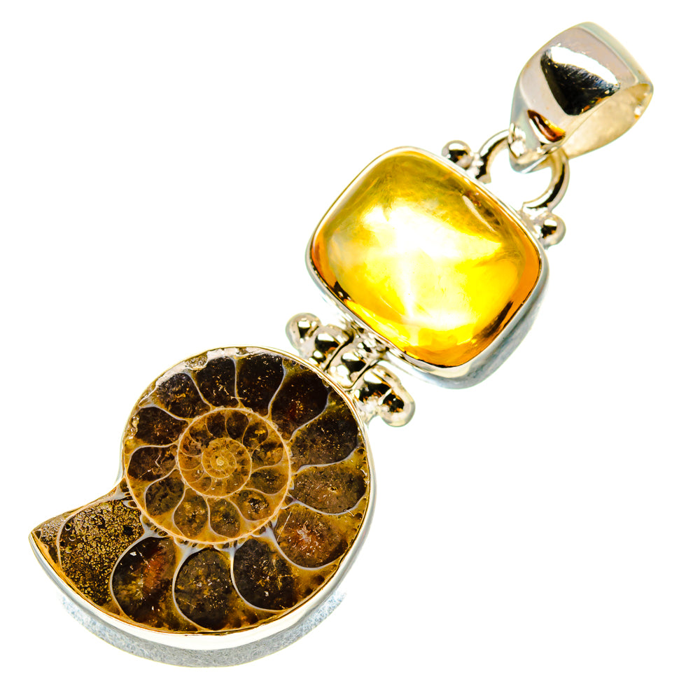 Ammonite Fossil Pendants handcrafted by Ana Silver Co - PD756913