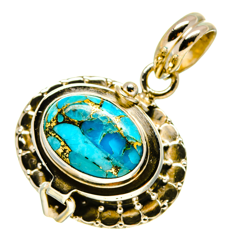 Blue Copper Composite Turquoise Pendants handcrafted by Ana Silver Co - PD756914