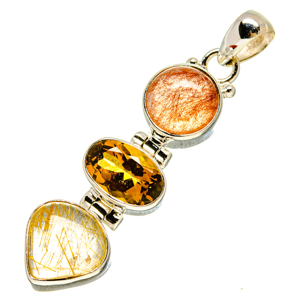 Rutilated Quartz Pendants handcrafted by Ana Silver Co - PD756935