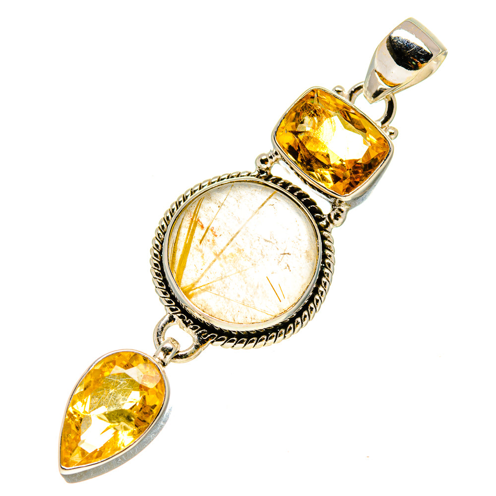 Rutilated Quartz Pendants handcrafted by Ana Silver Co - PD756942