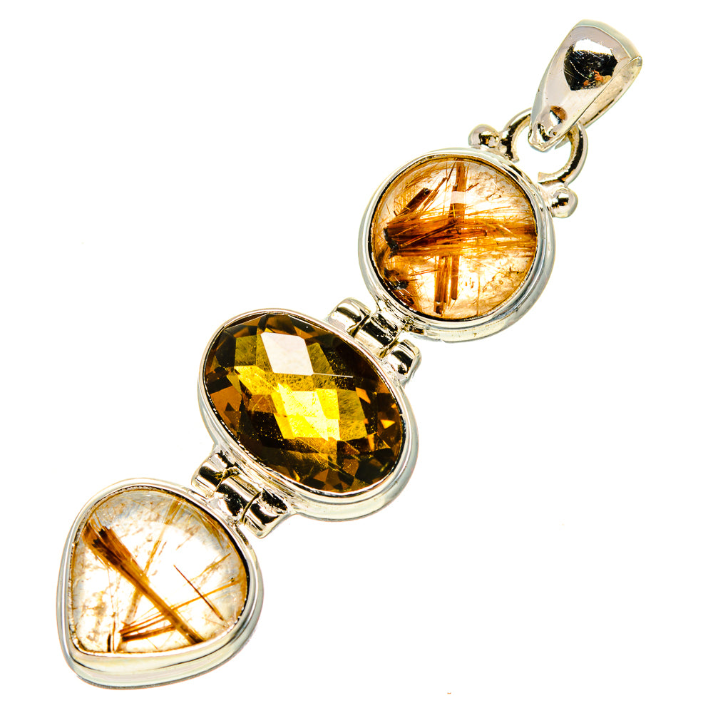Rutilated Quartz Pendants handcrafted by Ana Silver Co - PD756943