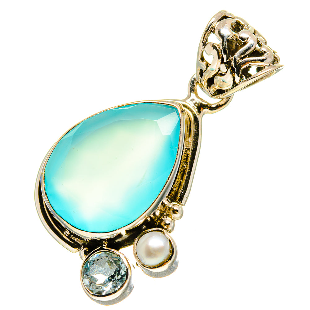 Aqua Chalcedony Pendants handcrafted by Ana Silver Co - PD756955