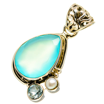 Aqua Chalcedony Pendants handcrafted by Ana Silver Co - PD756955
