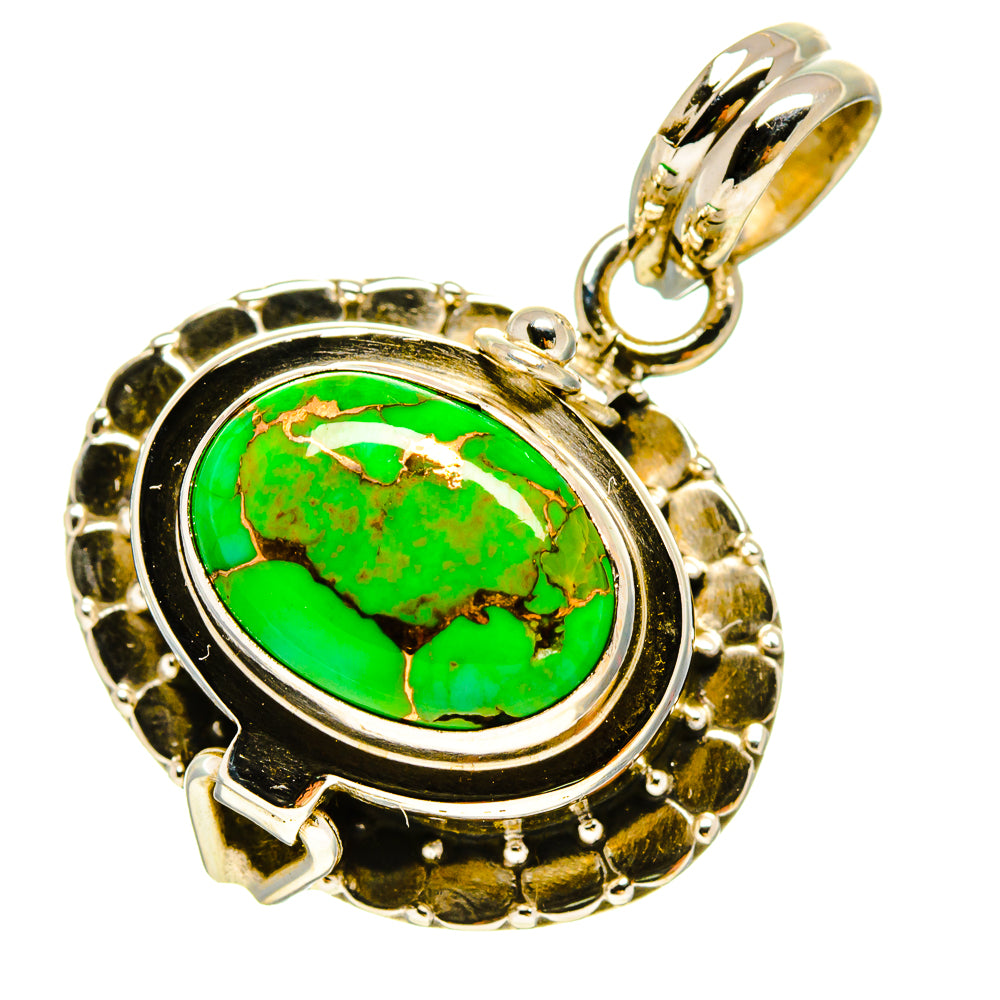 Green Copper Composite Turquoise Pendants handcrafted by Ana Silver Co - PD756957